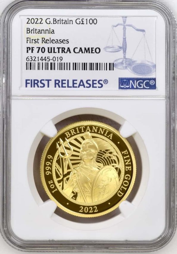 52. 2022 GOLD PROOF BRITANNIA £100 1Oz