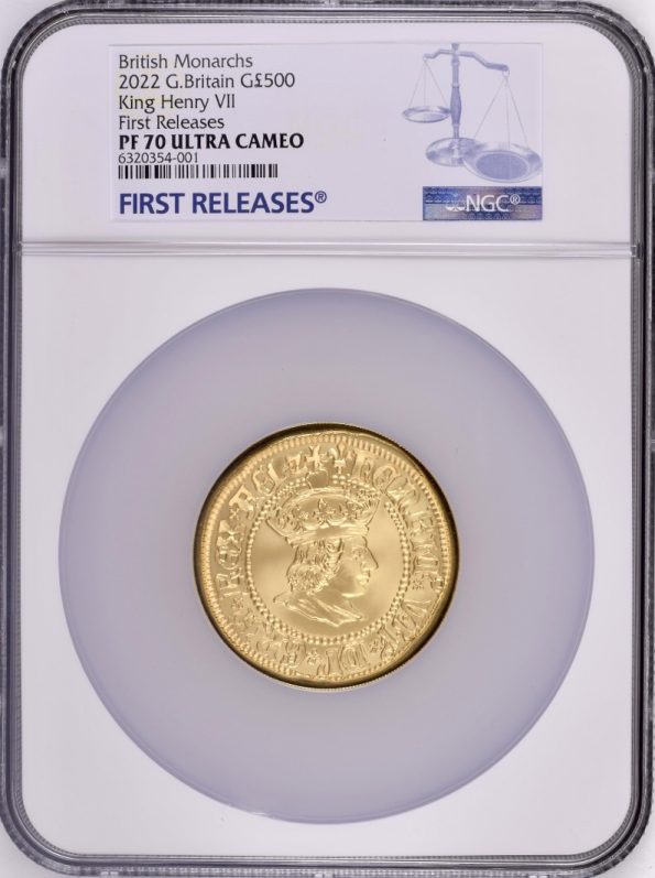 53. 2022 KING HENRY VII GOLD PROOF £500 COIN 5OZ