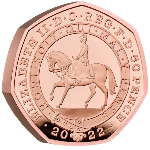 79.2 2022b The Platinum Jubilee of Her Majesty The Queen UK 50p Gold Proof Piedfort Coin