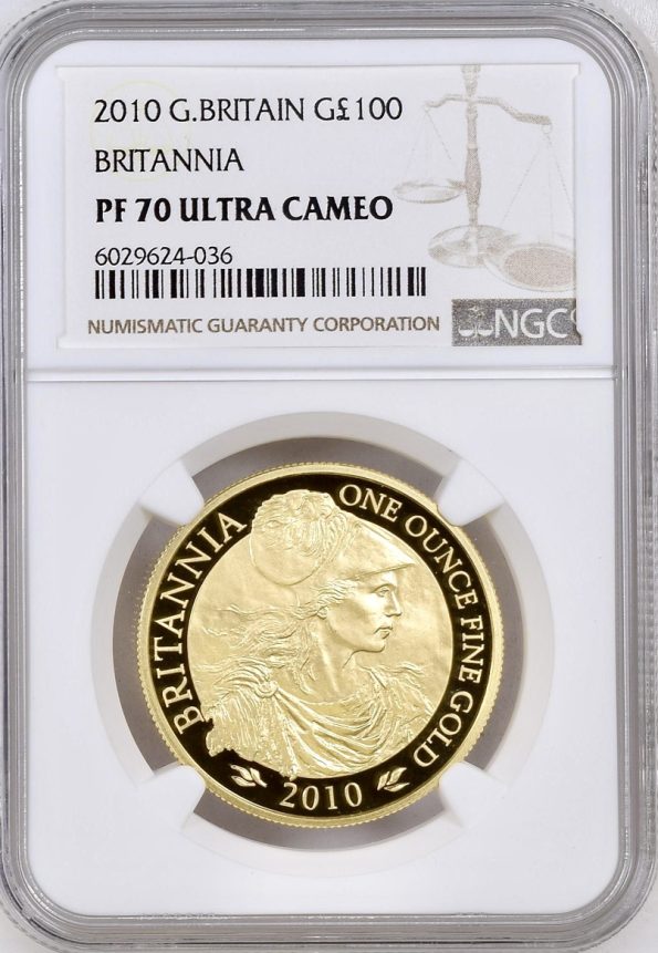 1. 2010 GOLD PROOF BRITANNIA £100 1OZ
