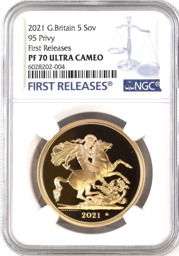 24. 2021 GOLD PROOF £5 POUNDS St George