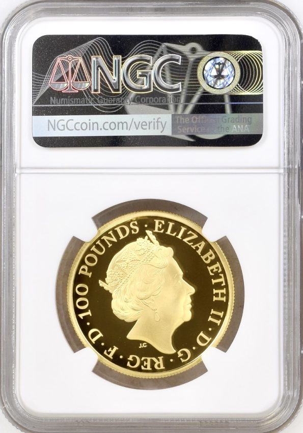 25.2 2021b GOLD PROOF £100 BRITANNIA AND THE LION 1OZ COIN