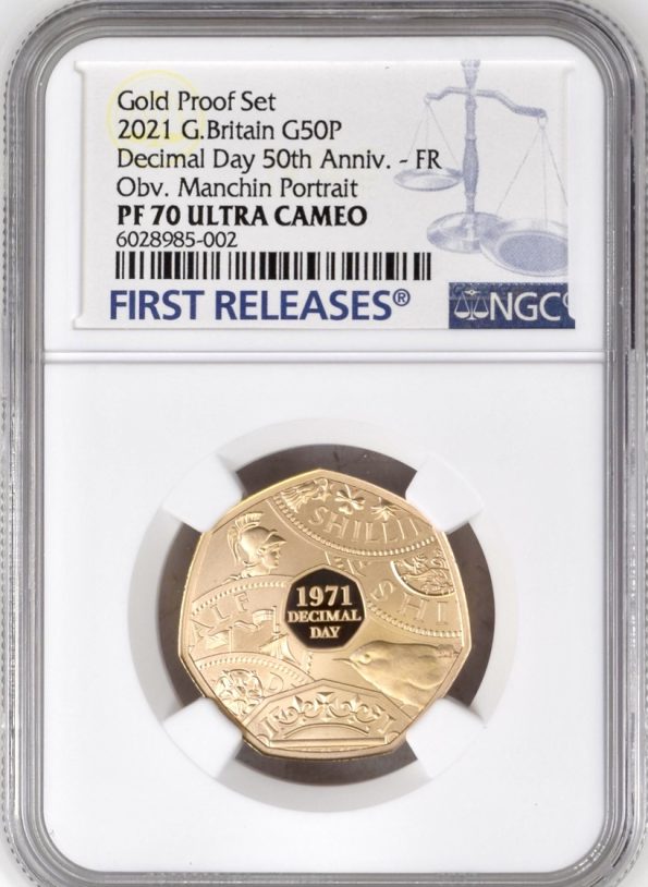 26. 2021 GOLD PROOF 50P (FIFTY PENCE), DECIMAL DAY 50TH ANNIVERSARY