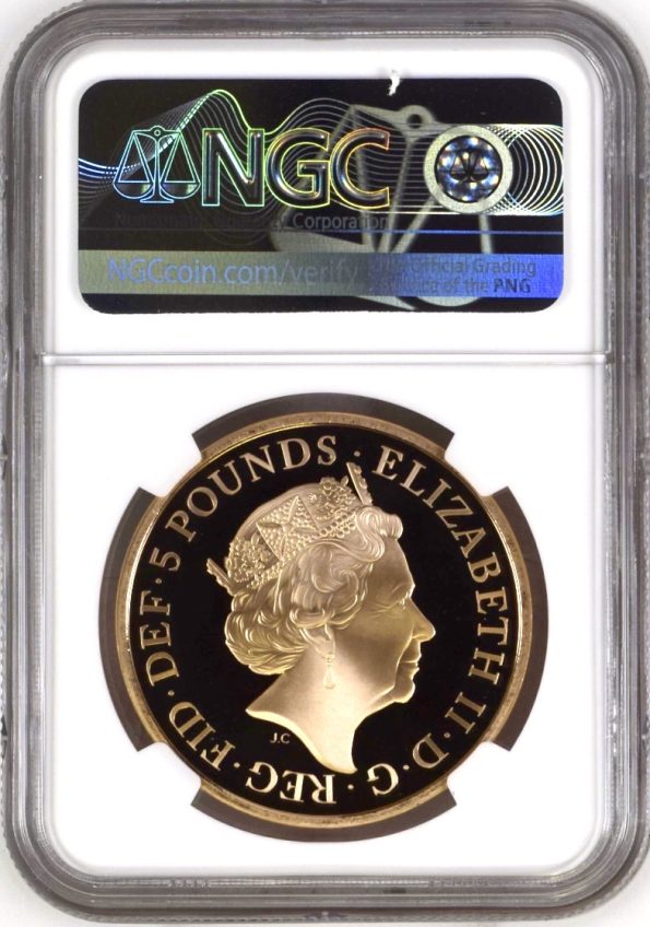 3.2 2018b GOLD PROOF FIVE POUNDS (£5) QUEEN ELIZABETH II SAPPHIRE CORONATION