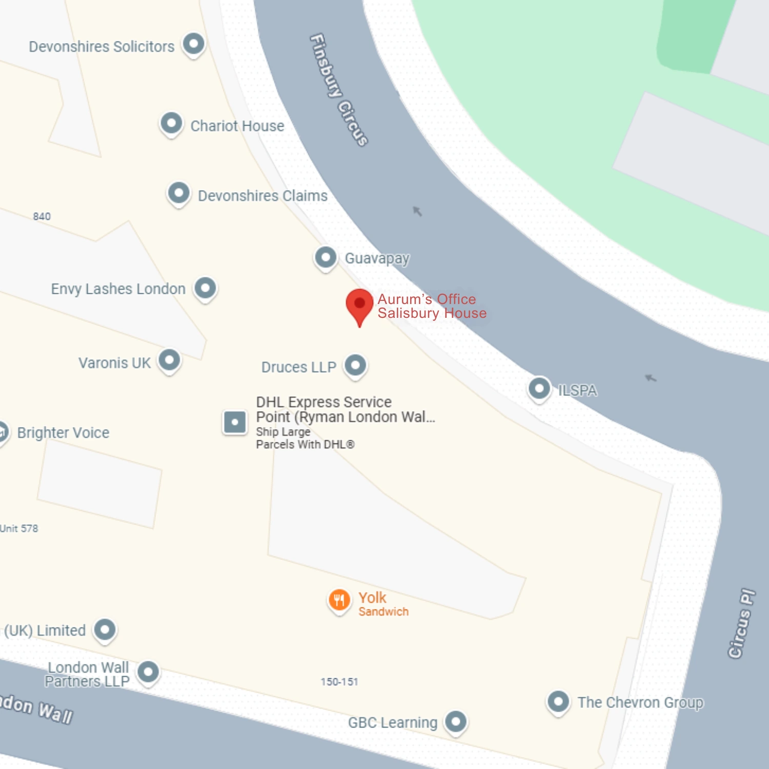 Aurum's office Google Map